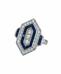 Art Deco Kalibre Safir Yüzük