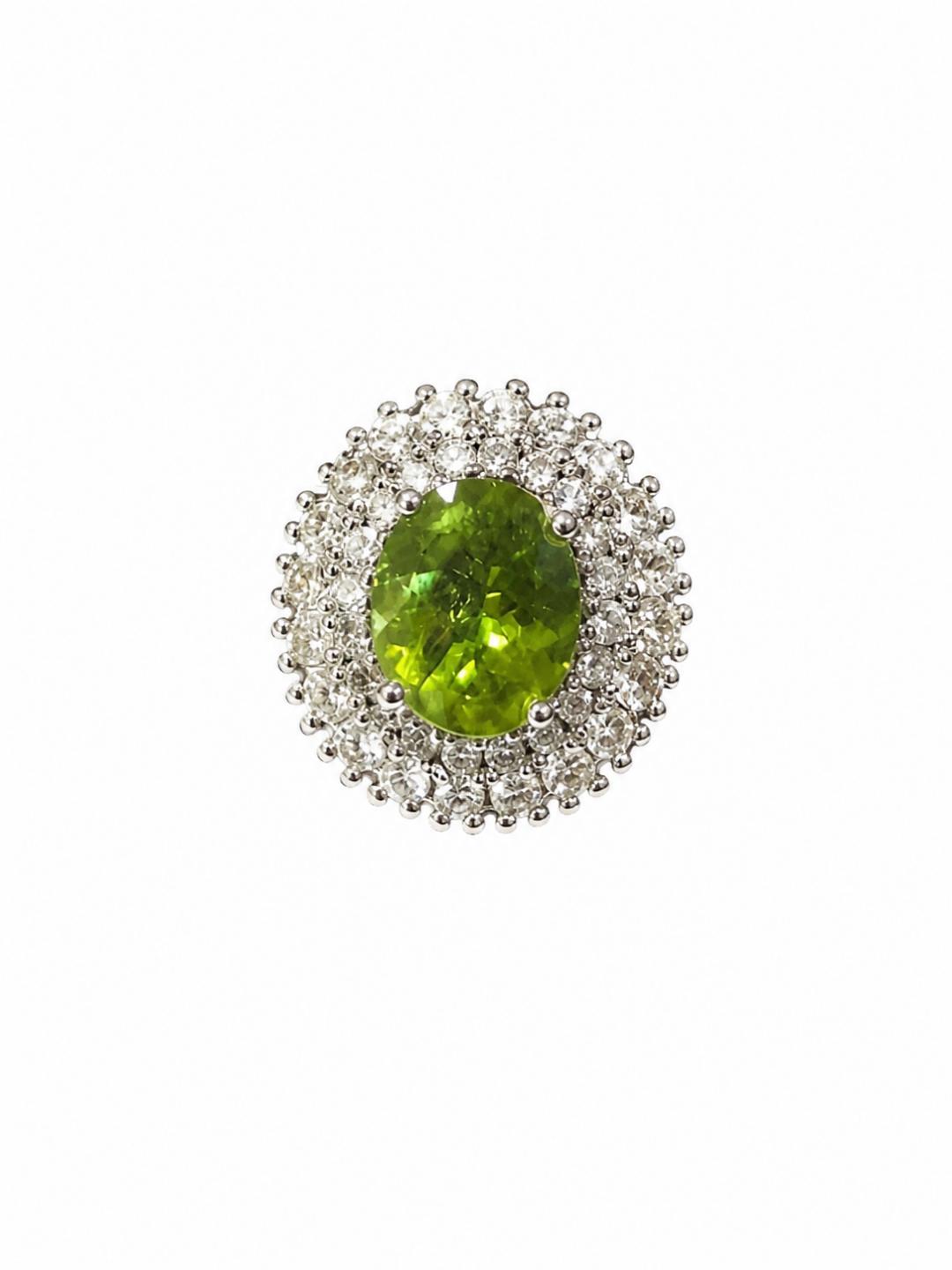 Peridot ve Pırlanta Taşlı Yüzük